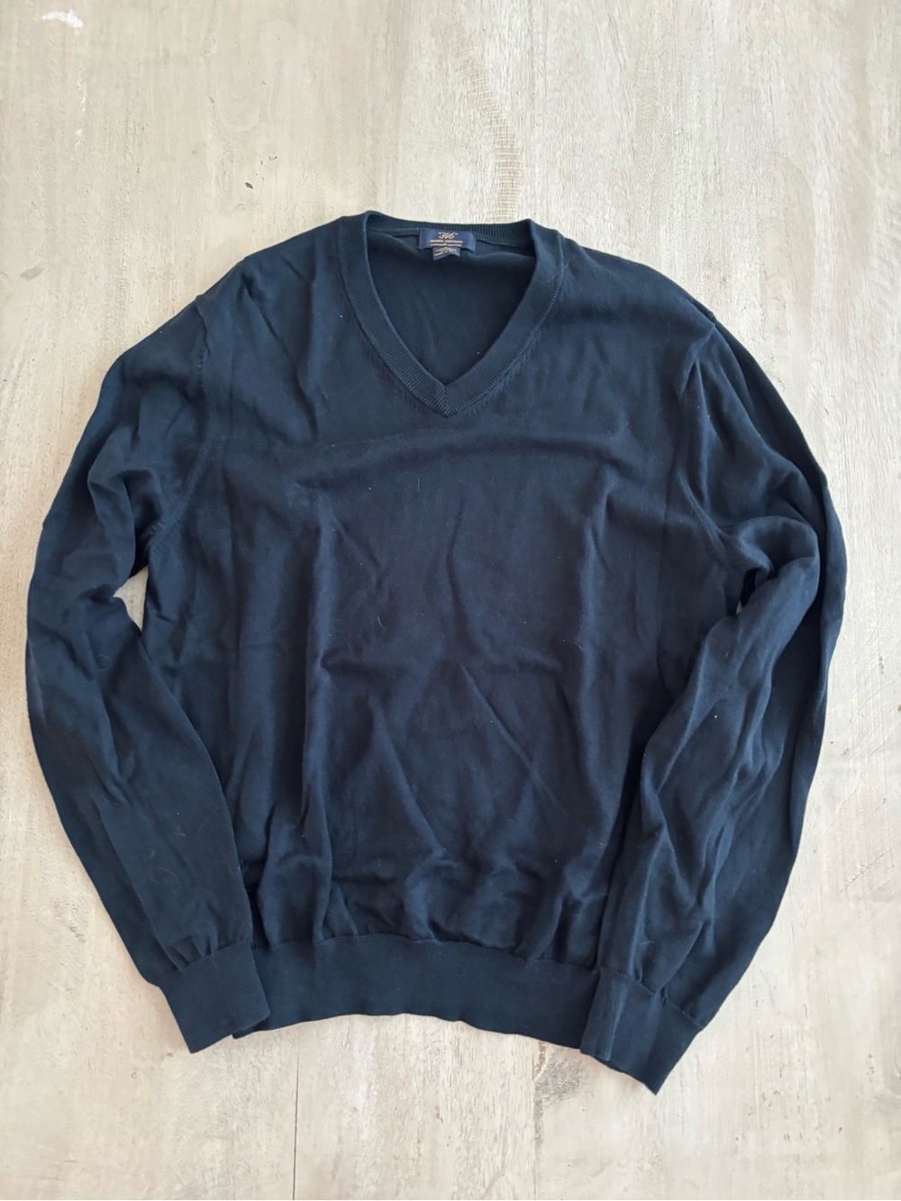 Brooks Brothers Black V-Neck Sweater - Classic Knit